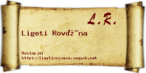 Ligeti Rovéna névjegykártya